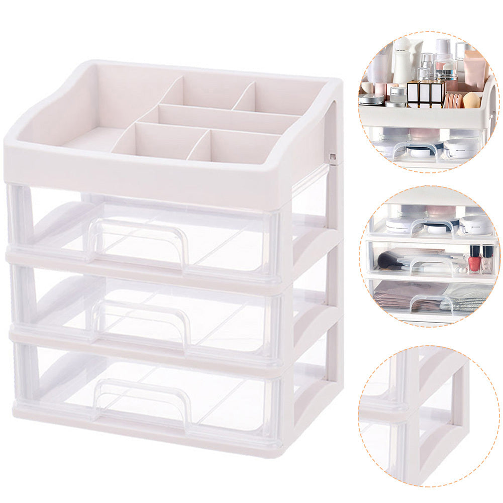 Plastic Makeup Organizer with 3 Drawers