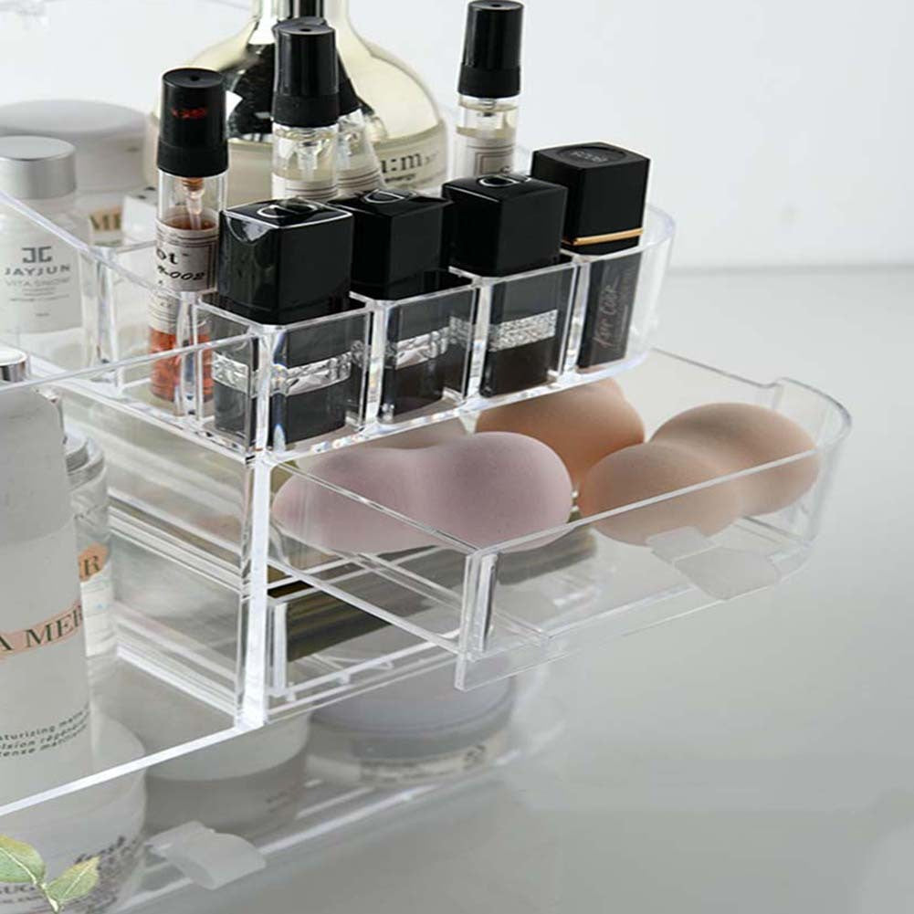 Large Acrylic Transparent Makeup Organizer with Drawer