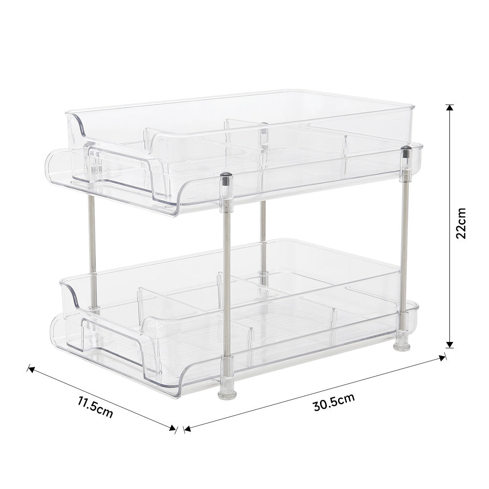 2-Tier Skincare Transparent Organizer for Makeup Cosmetic Perfume