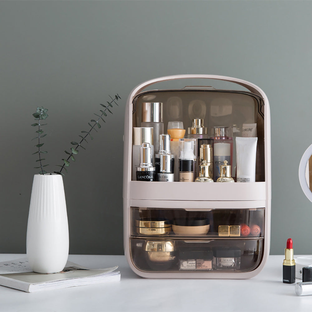 Stylish and Durable Makeup Organizer with Lid and Drawers