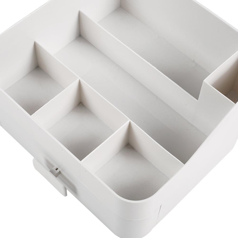 White Desktop Makeup Organizer Storage Box with 3 Drawers