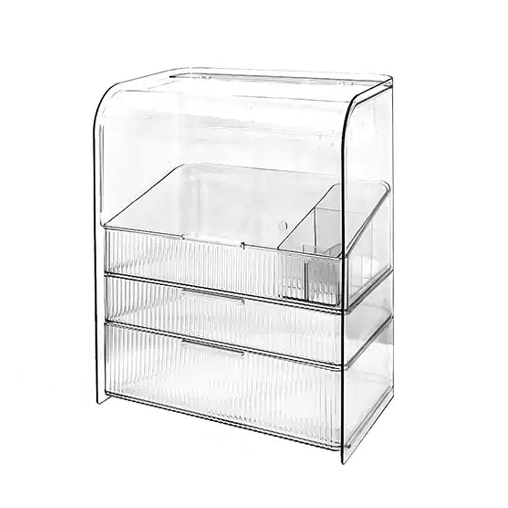 3-Tier Transparent Cosmetics Storage Organizer