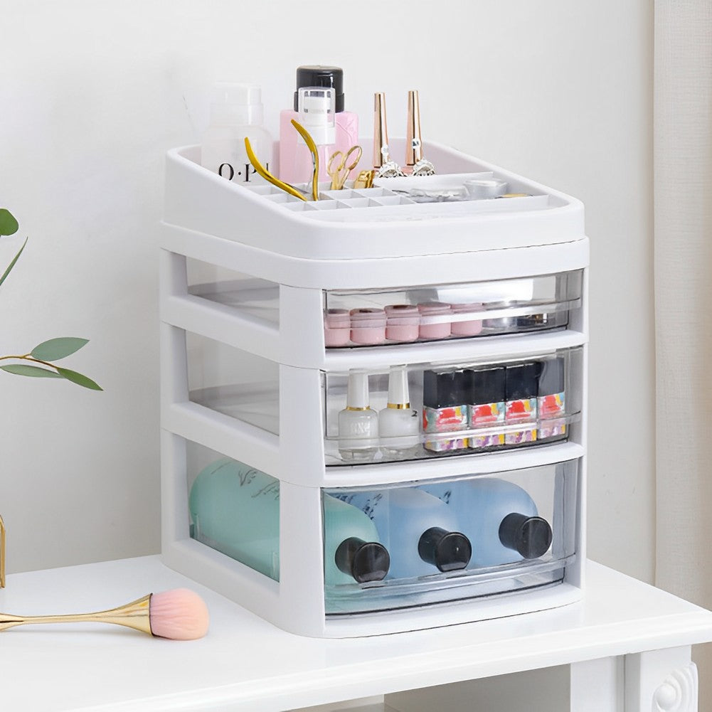 Removable Cosmetic Storage Organizer with Drawers