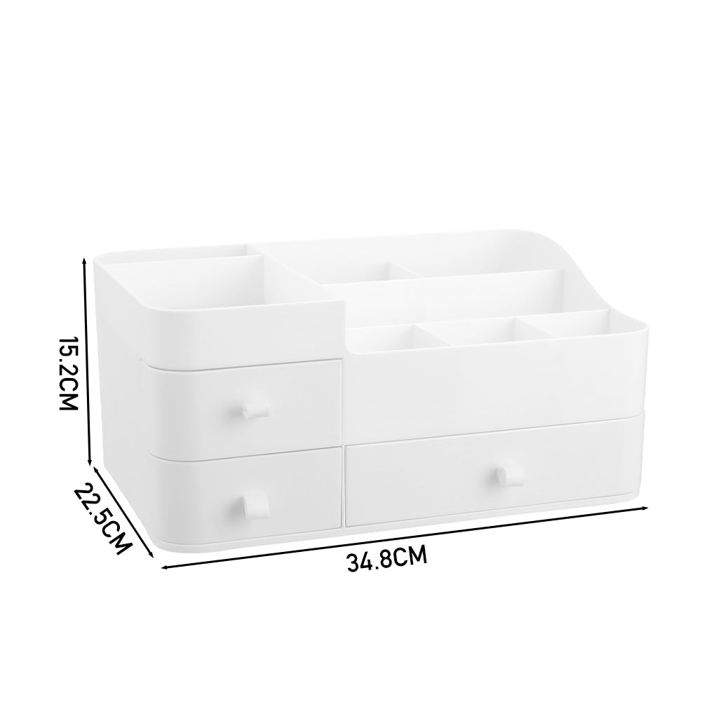 White Large Makeup Display Boxes with 3 Drawers