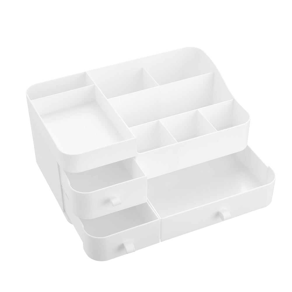 White Large Makeup Display Boxes with 3 Drawers