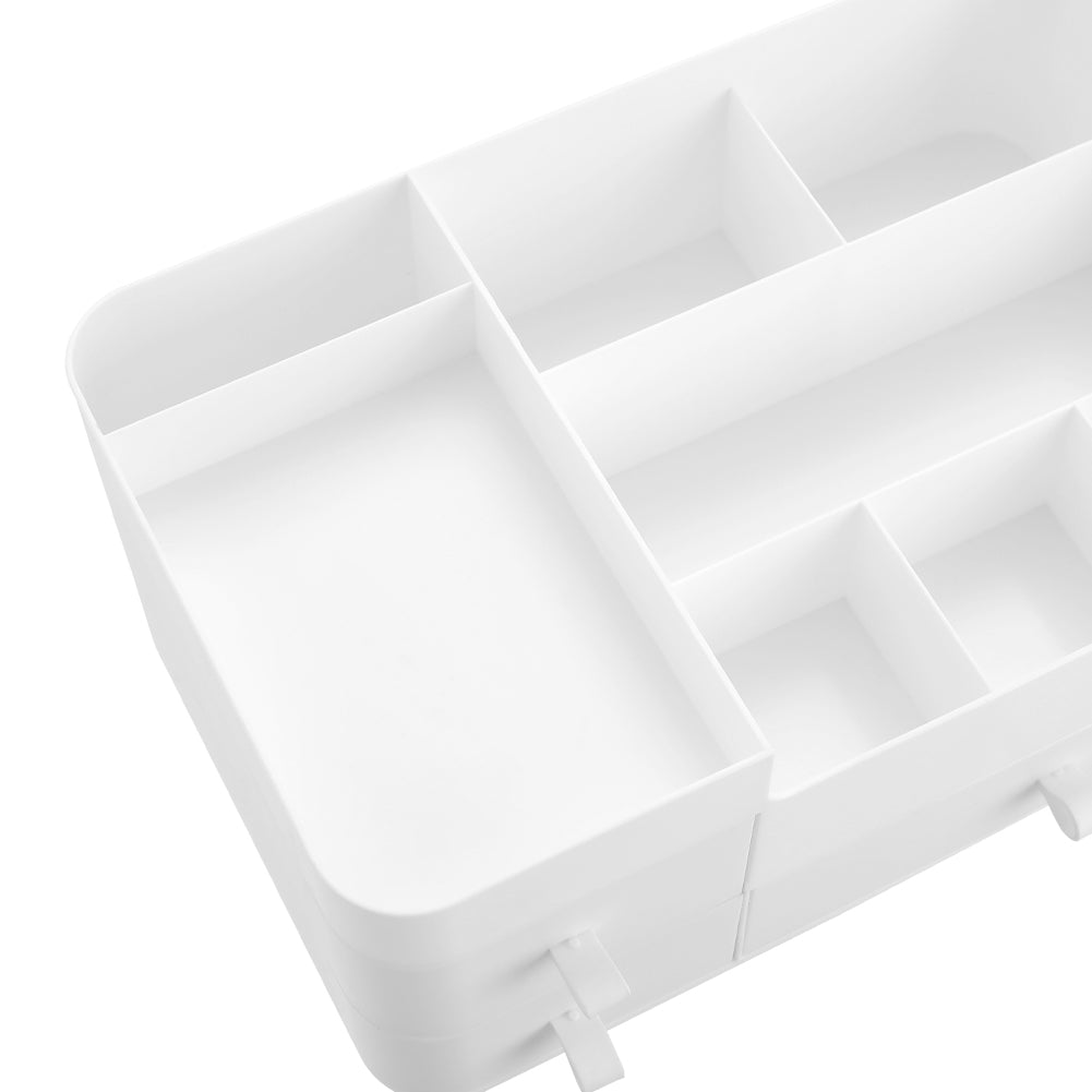 White Large Makeup Display Boxes with 3 Drawers