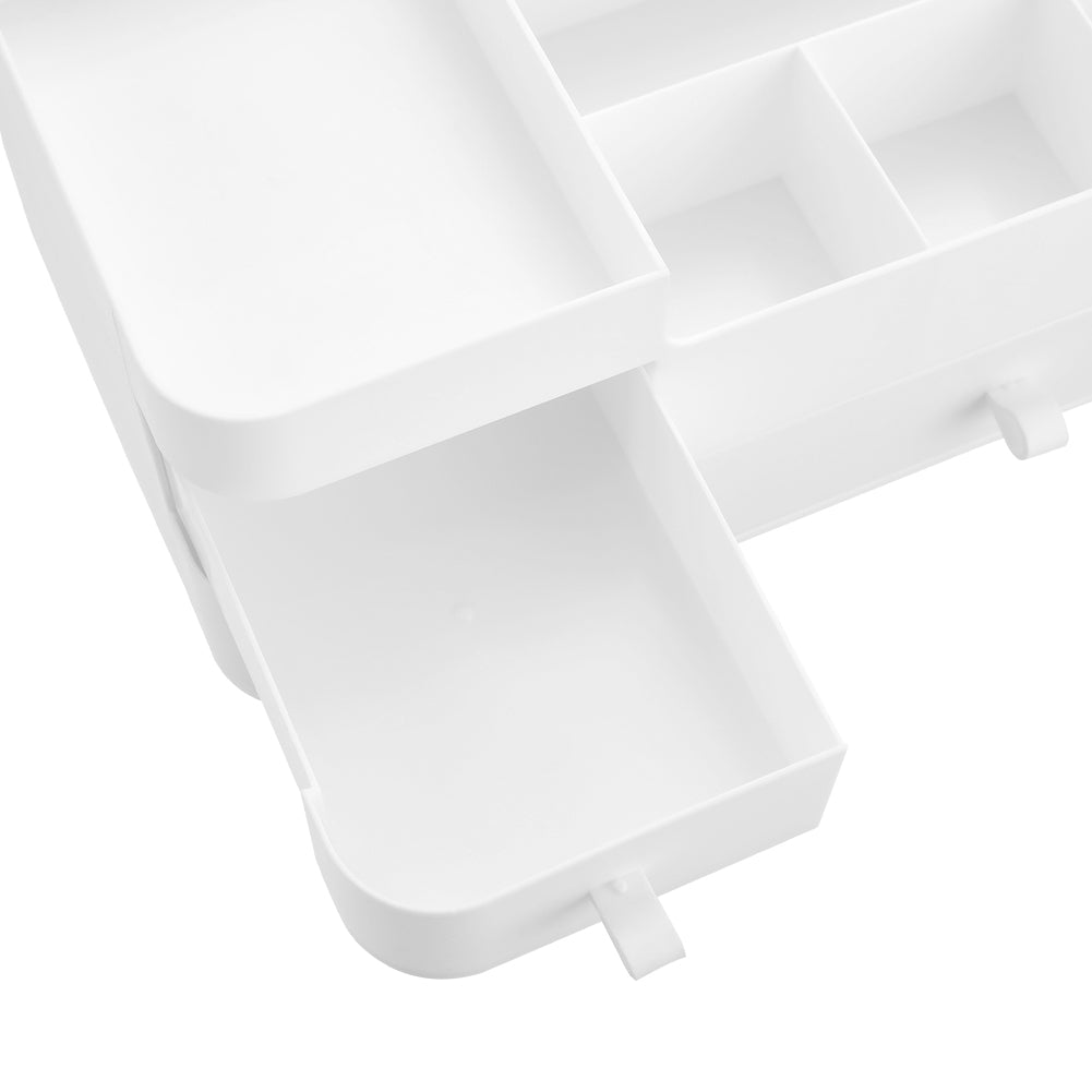 White Large Makeup Display Boxes with 3 Drawers