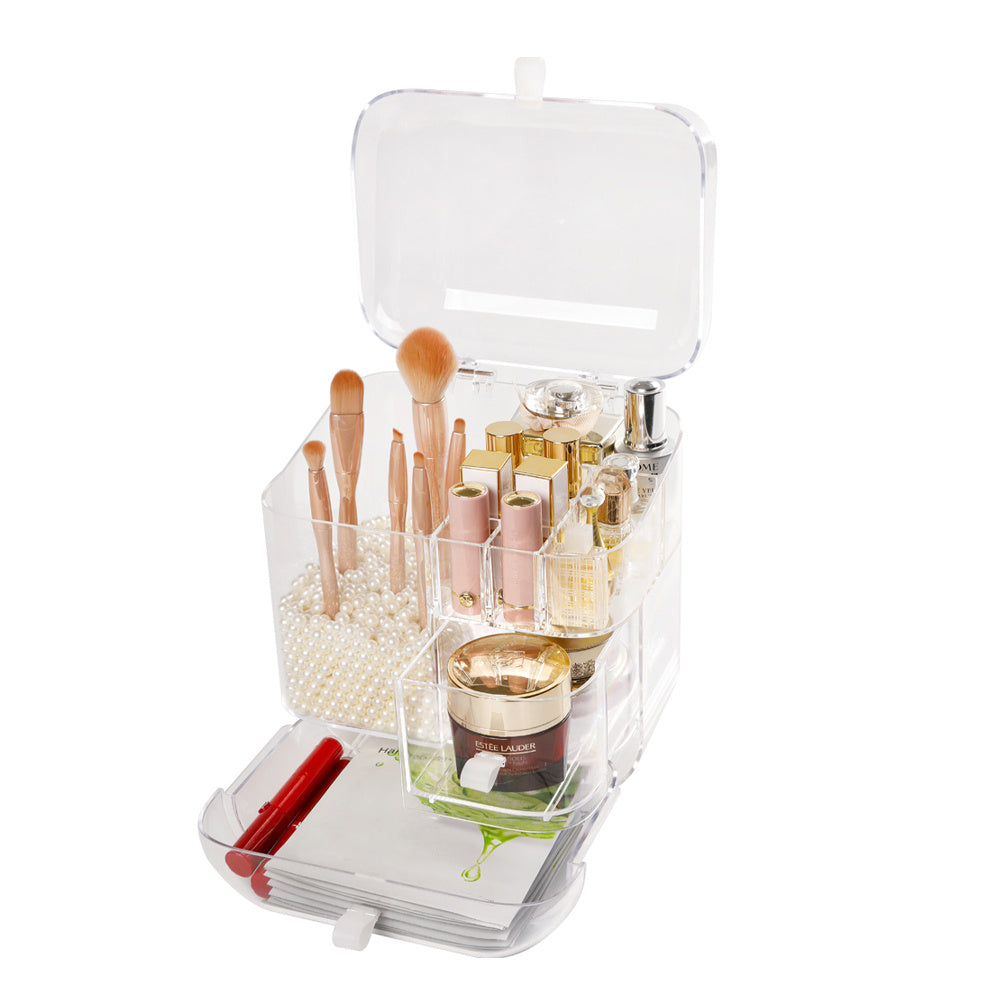 Large Acrylic Transparent Makeup Organizer with Drawer